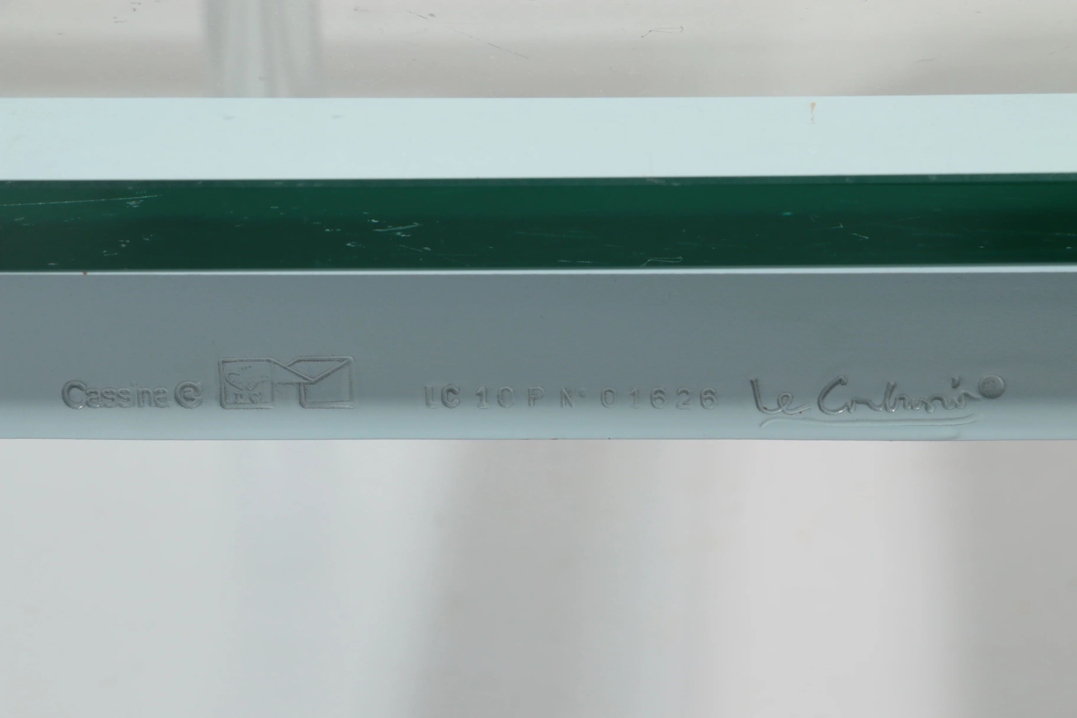 Cassina LC-10 coffee table by Le Corbusier – rare light blue glass edition