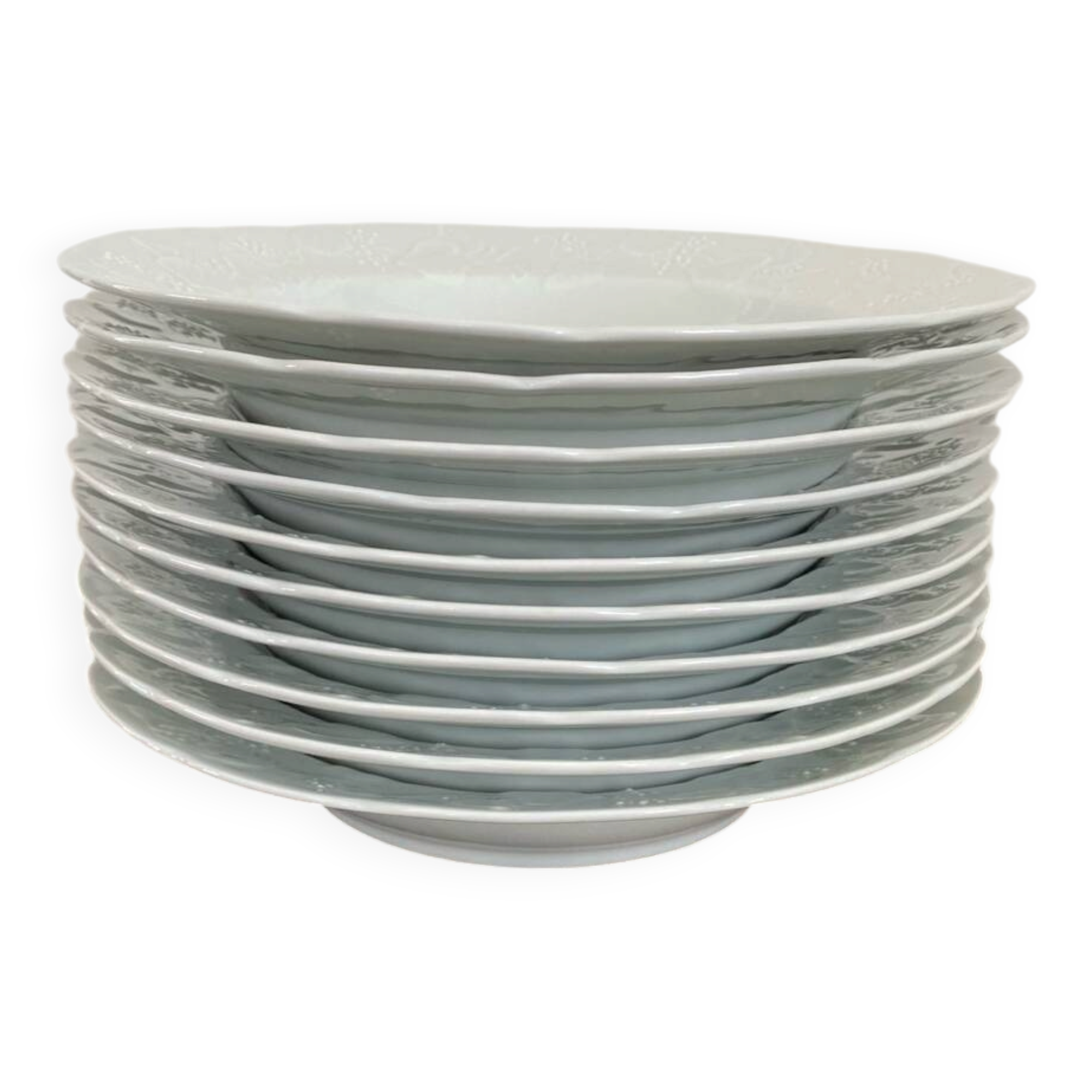 Deep porcelain plates