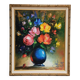 Tableau / huile sur toile bouquet de fleurs cadre doré