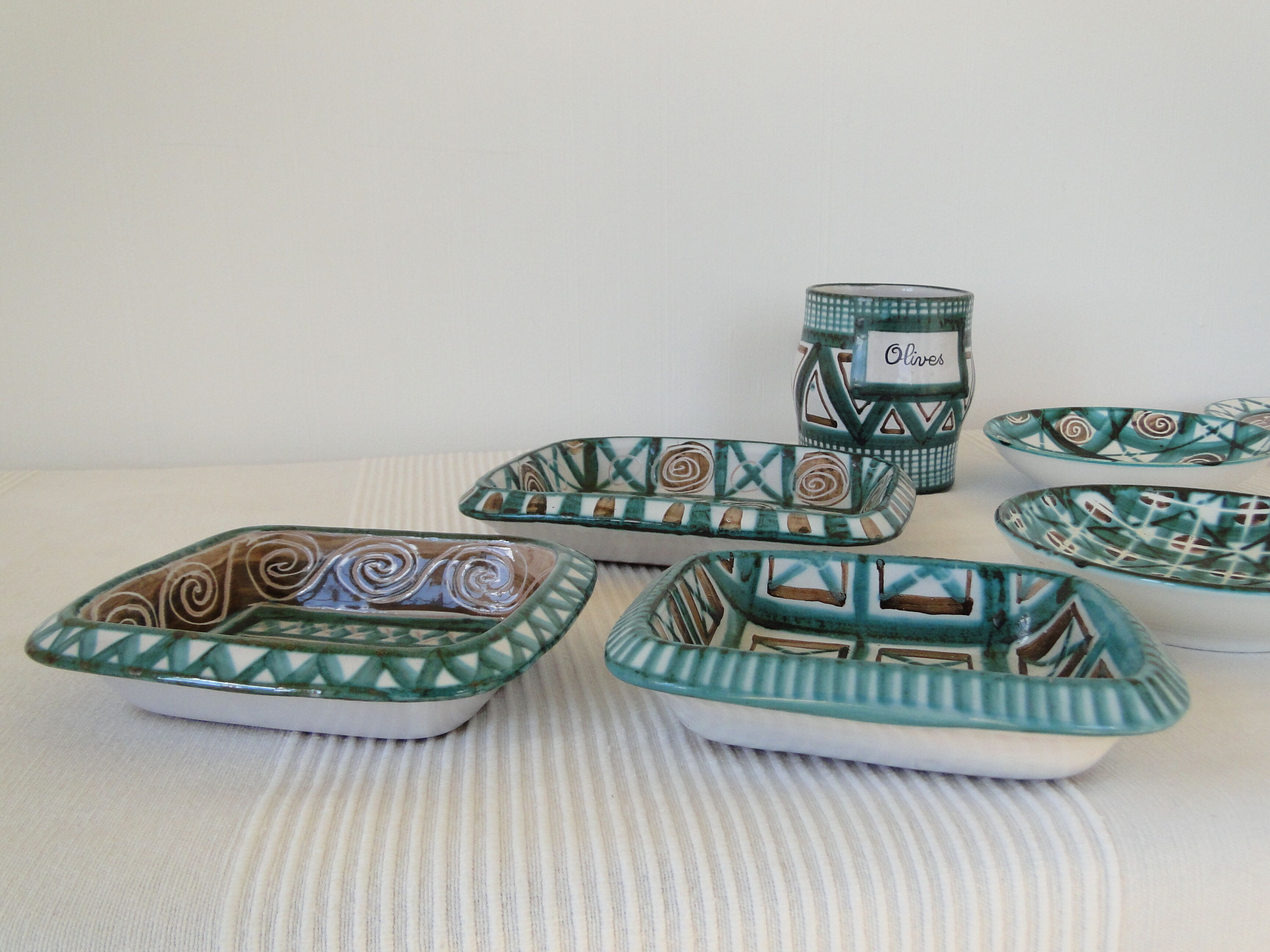 Robert Picault Vallauris France set of 12 Mid Century ceramics