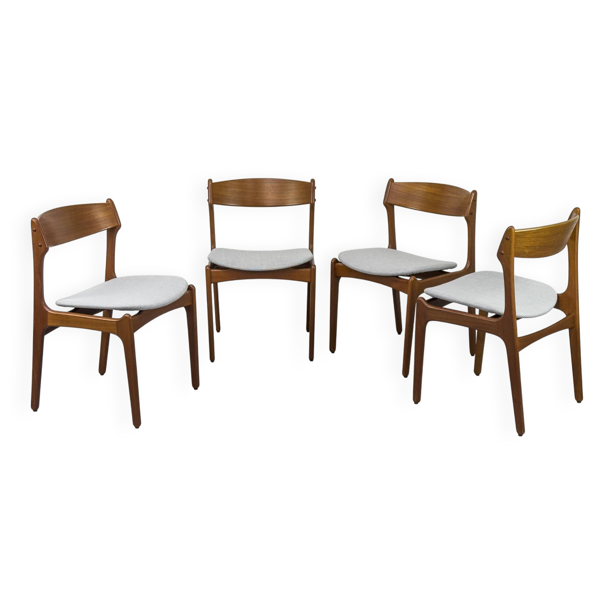 Danish Teak Dining Chairs by Erik Buch for OD Møbler, 1960s, Set of 4