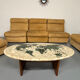 Modular camel leather sofa, 1980s vintage design.
