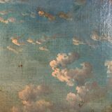 Prosper Ferey, large oil on canvas, “Shepherdess and her flock” mid-19th century