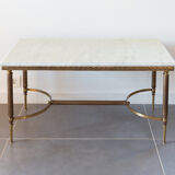 Marble and brass coffee table