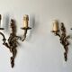 Paire d'appliques rocaille en bronze