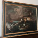 Scène De Chasse - Tableau Ancien Ecole Flamande Du 17ème Siècle