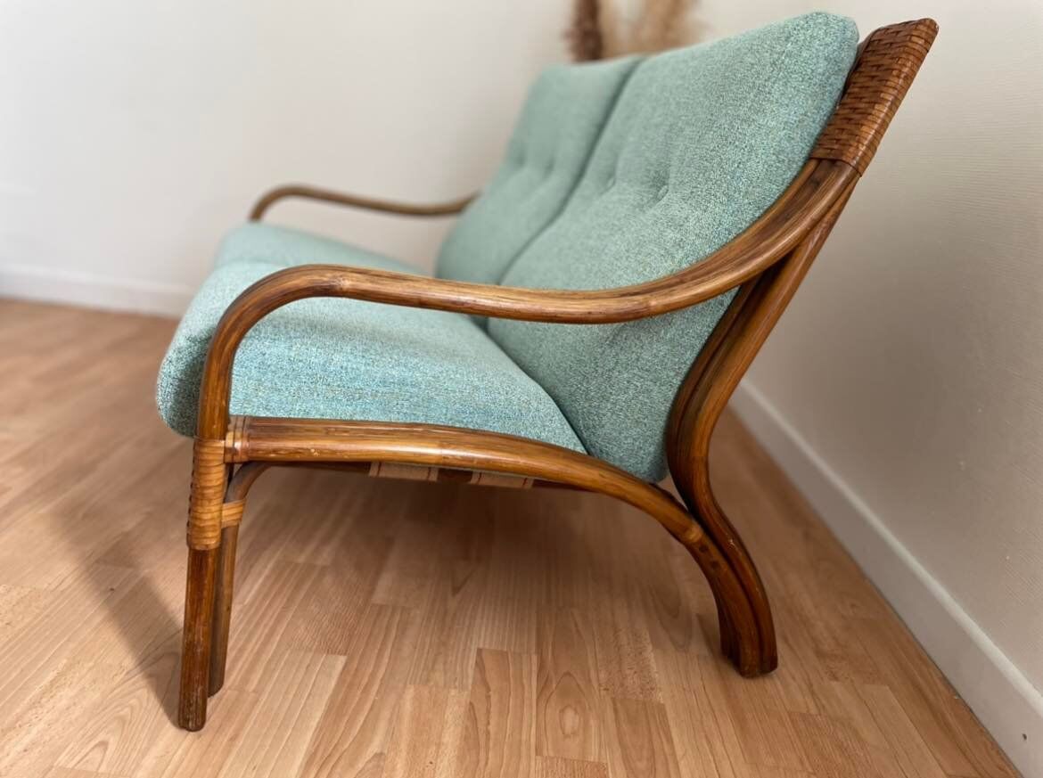 2-seater rattan bench