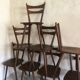 Set of 8 vintage chairs 1960 in beech compass feet