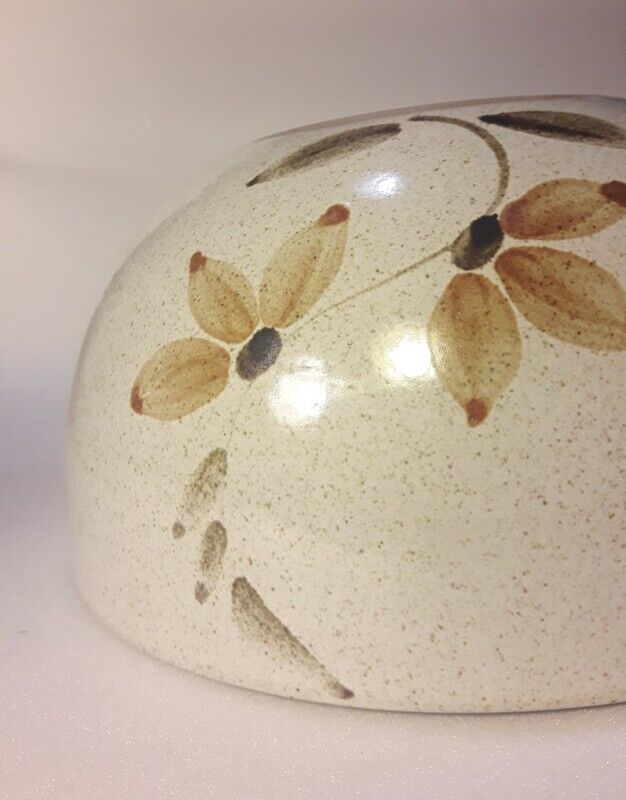 Sandstone salad bowl 23,5cm diameter vintage flat hollow