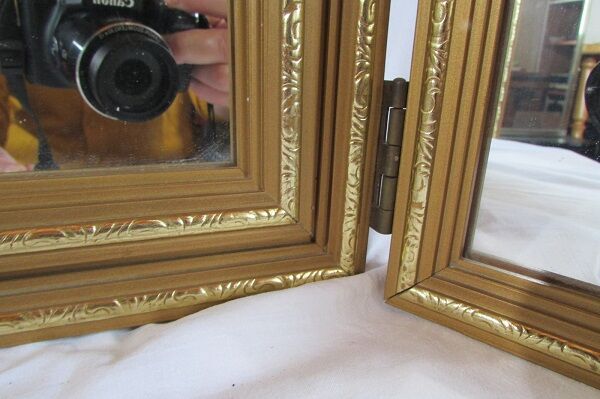 Mirror to ask triptych gilt frame 72x50cm