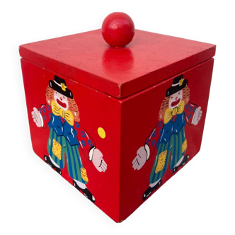 Clown square wooden box