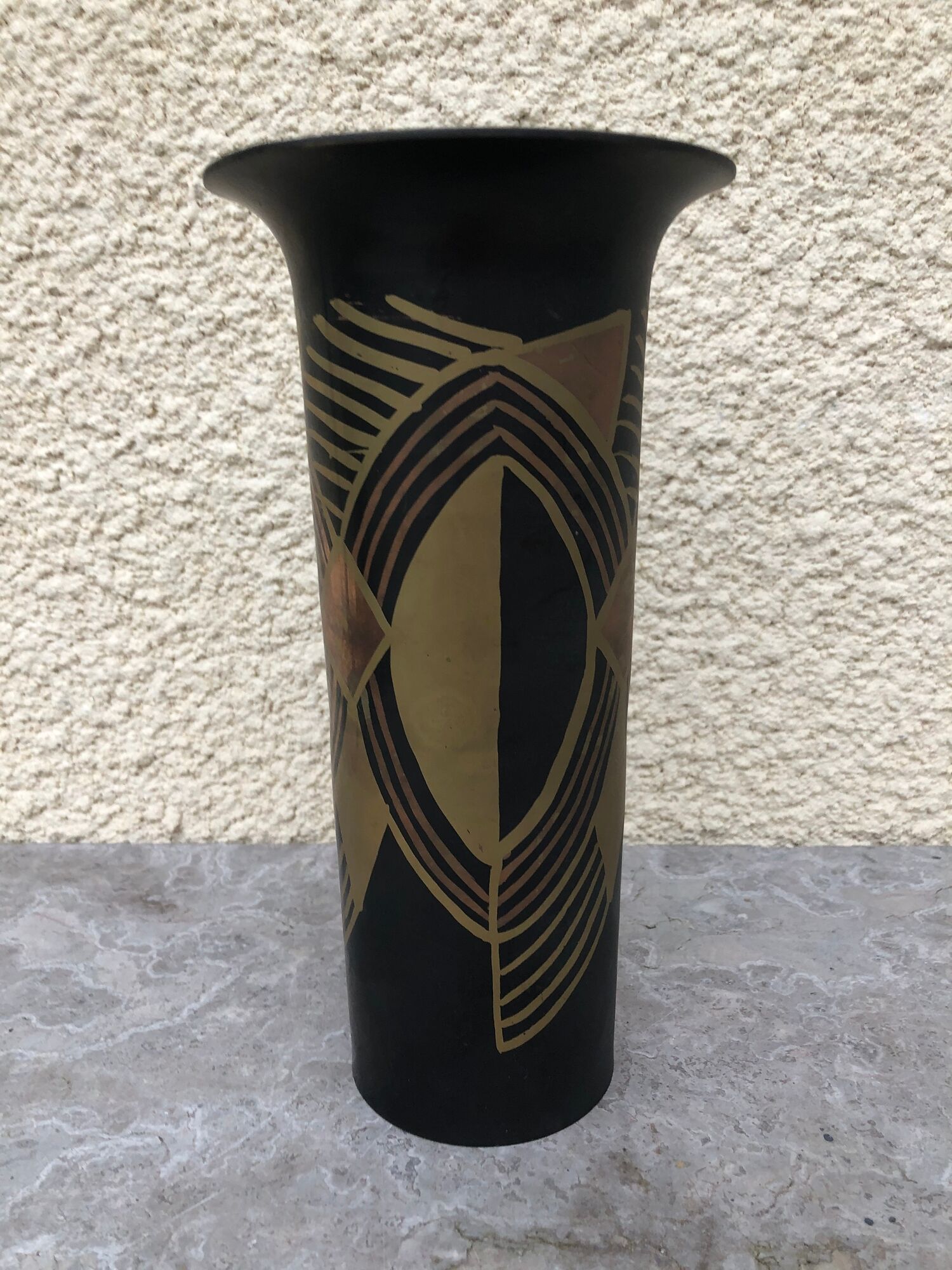 Vase art deco in dinanderie . France circa 1930 - 1940