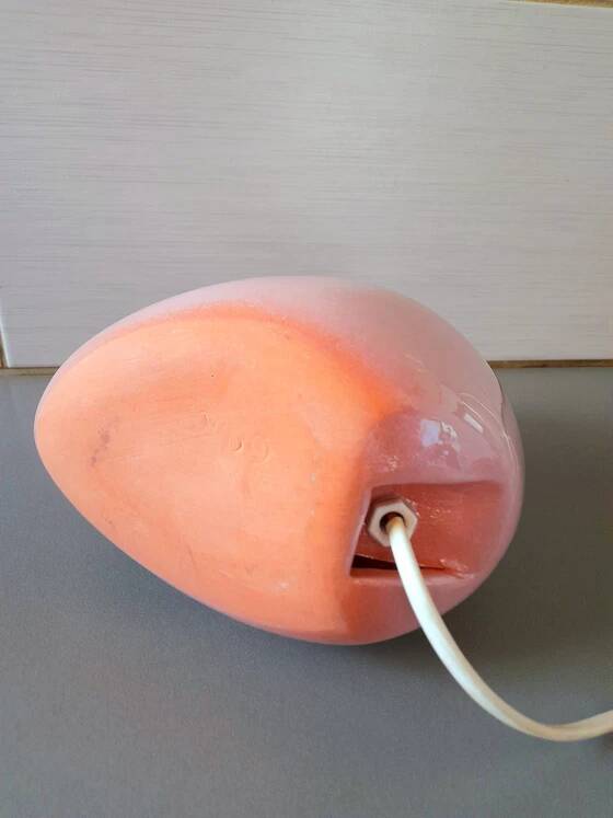 Lampe en céramique et tranche d agate, 1970