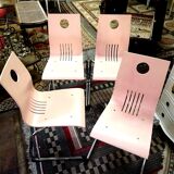 4 chaises rose