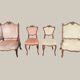 Salon Rocaille / Rococo - 2 fauteuils & 2 chaises - Noyer XIXe