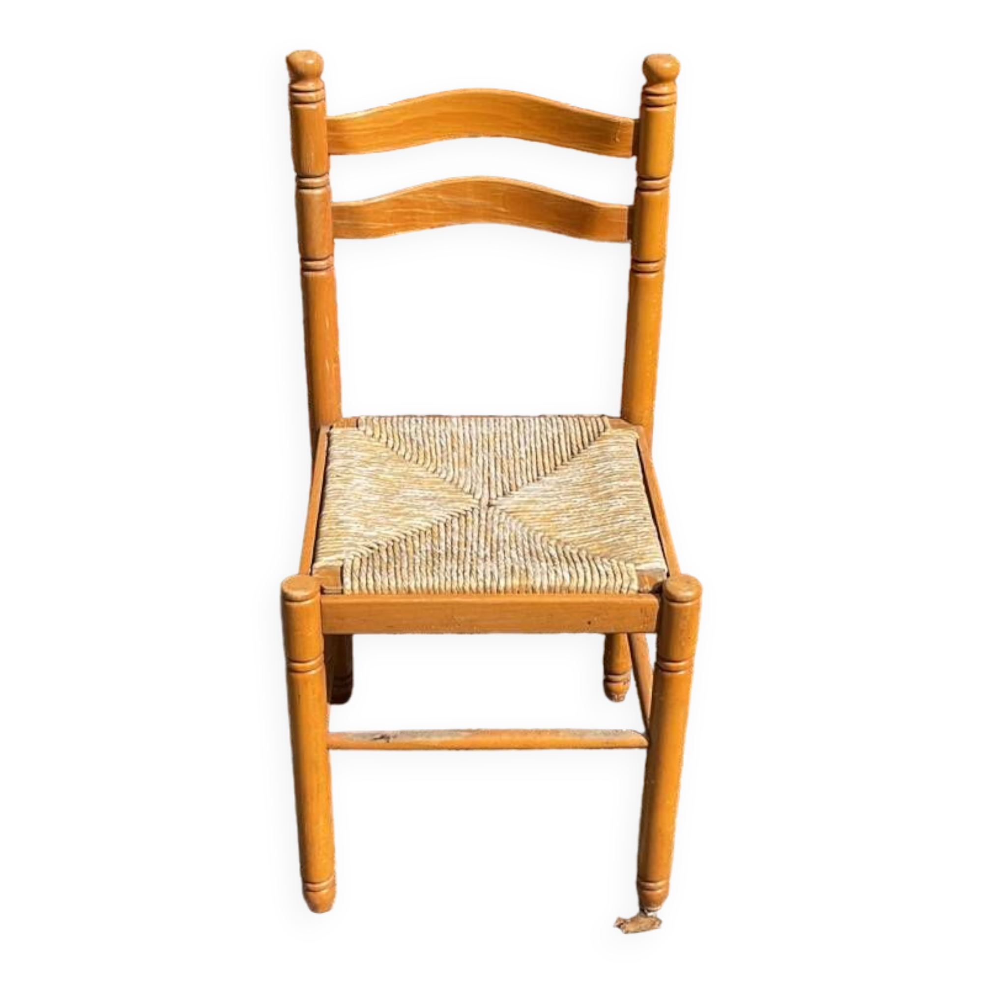 Vintage straw wood chair
