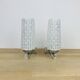 Pair of chrome metal wall lights and opaline tulips from the 70s