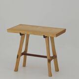 Contemporary handcrafted stool / end table in solid ash and oak wood