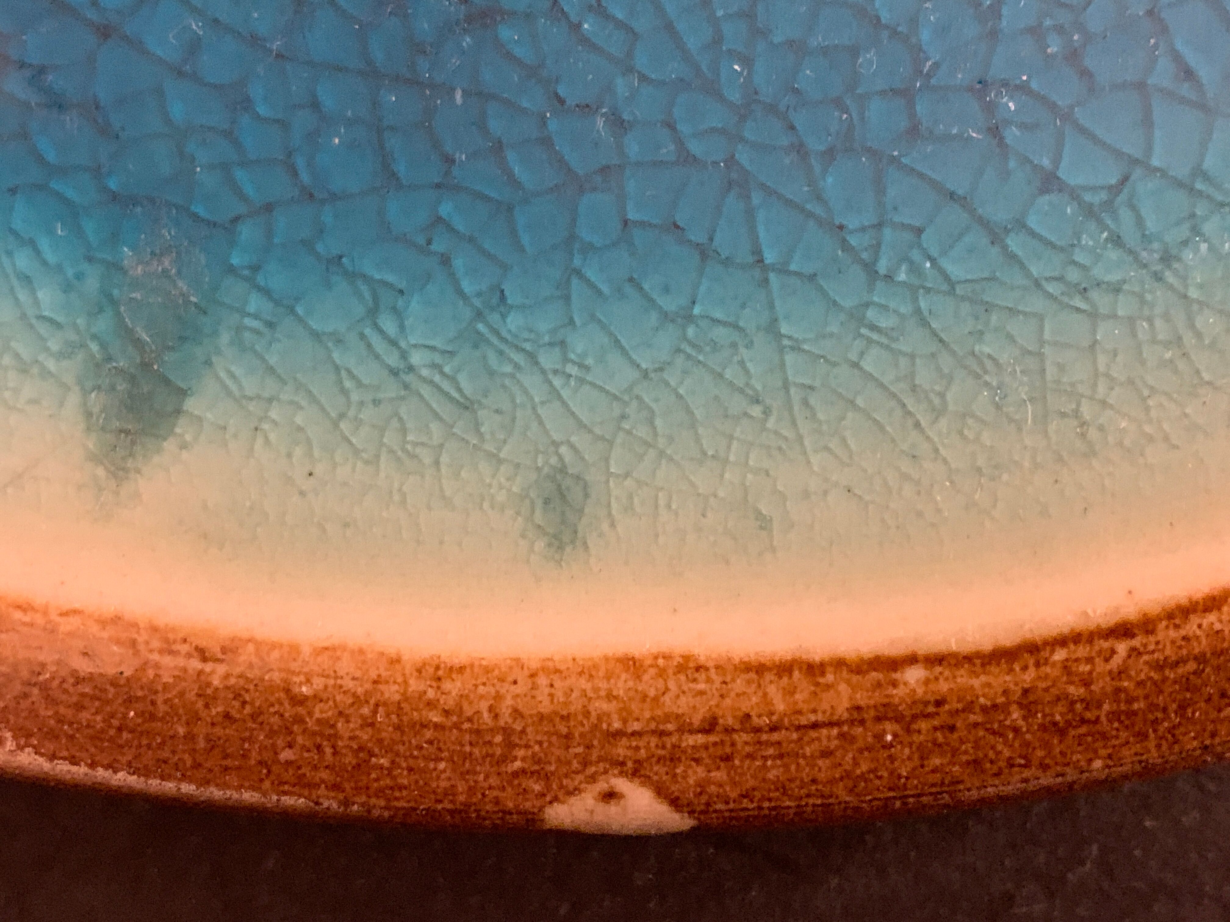 4 flat plates in blue enamelled ceramic La Poterie de la Colombe