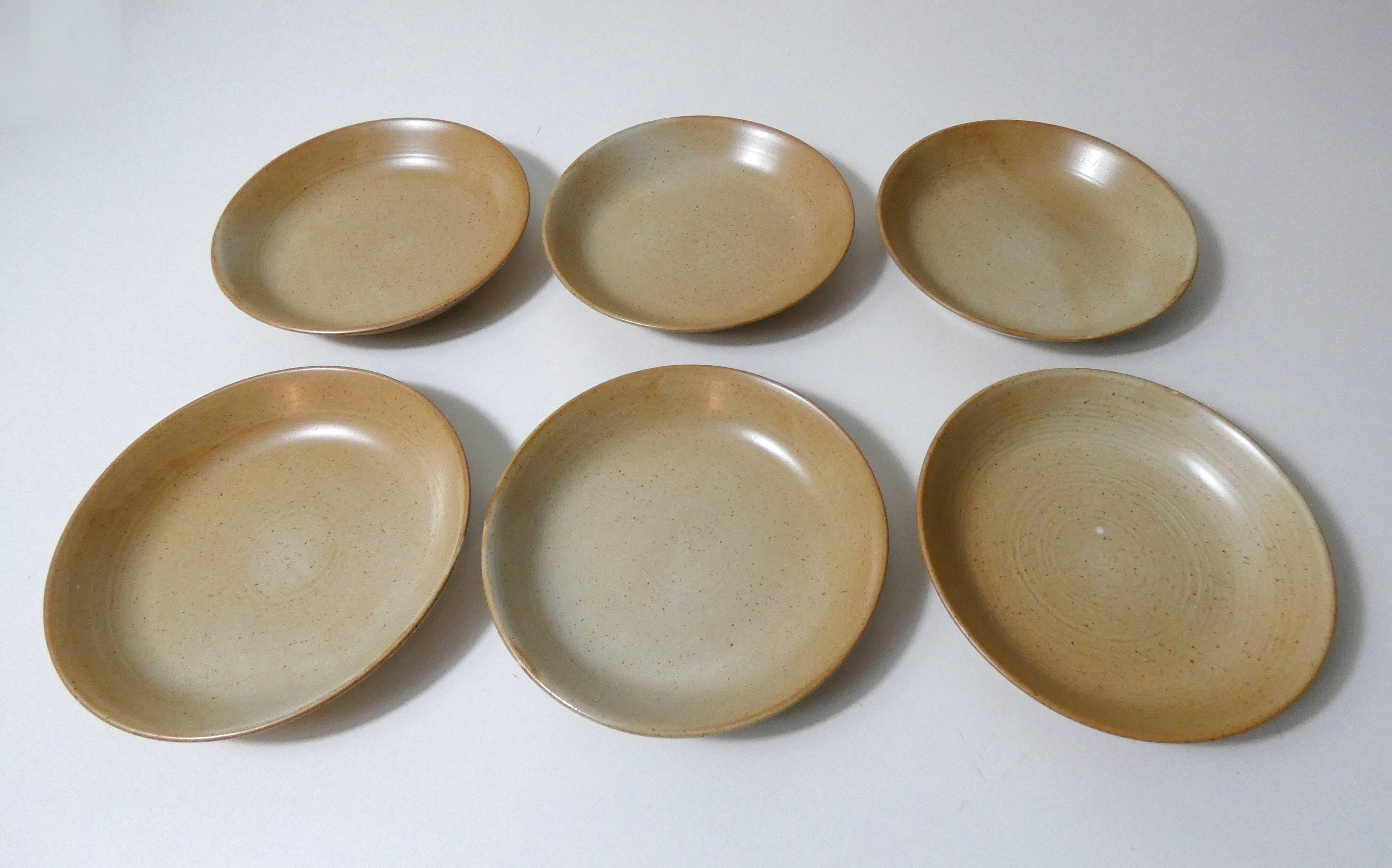 6 Vintage Village Stoneware Soup Plates