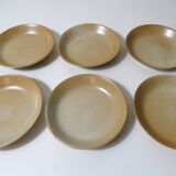 6 Vintage Village Stoneware Soup Plates