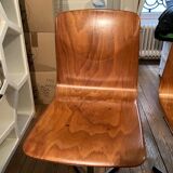 Pair of vintage wood and metal chairs for school desk