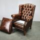 Contemporary Handmade Chesterfield Leather Wingback Armchair 2010s