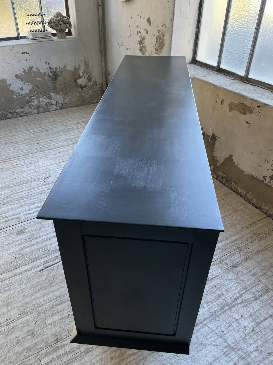 60s brutalist black sideboard