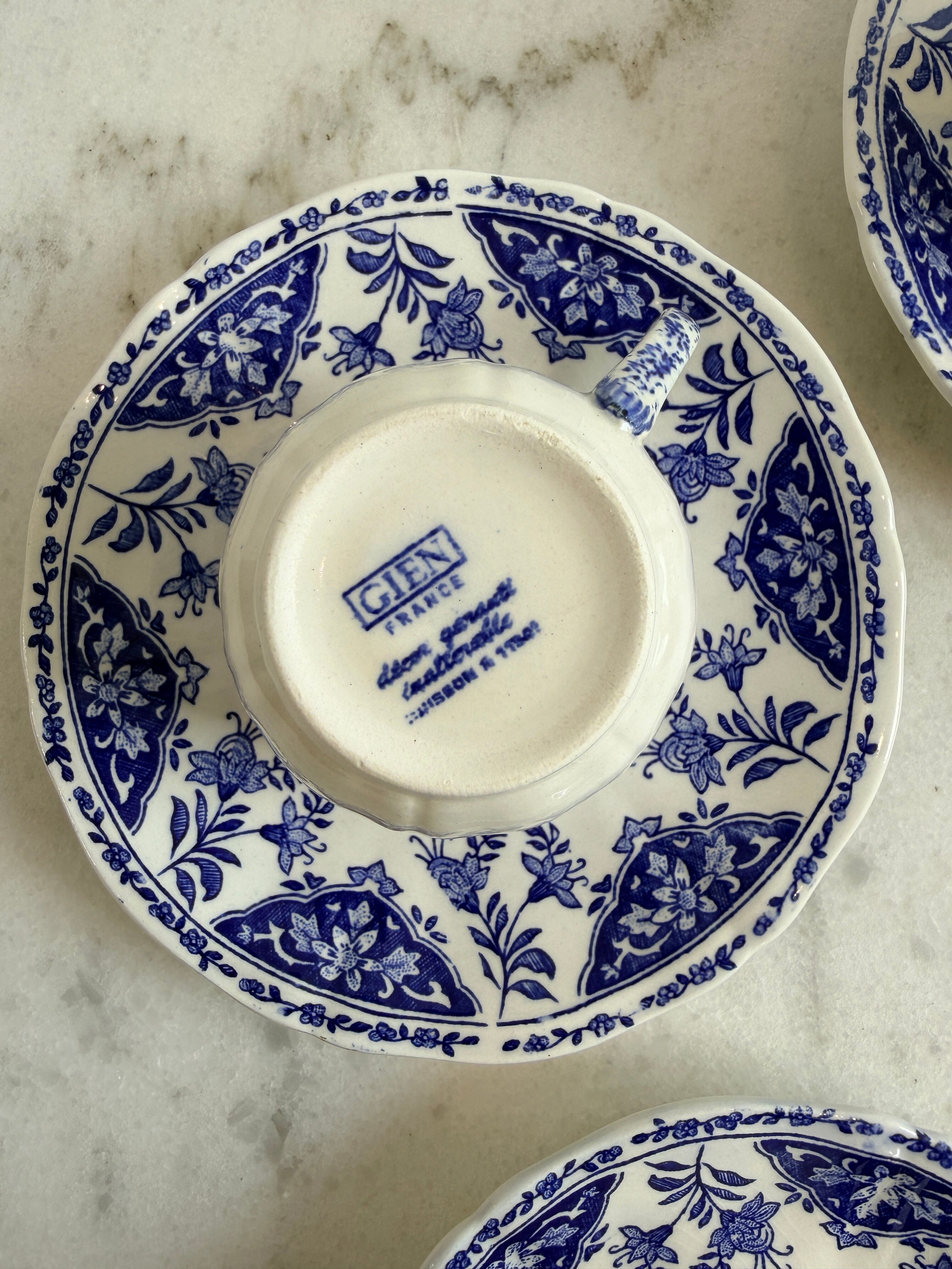 Set of 5 coffee/espresso cups - Gien - Terre de fer