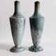 Pair of Sarreguemines vases with crystal glazes