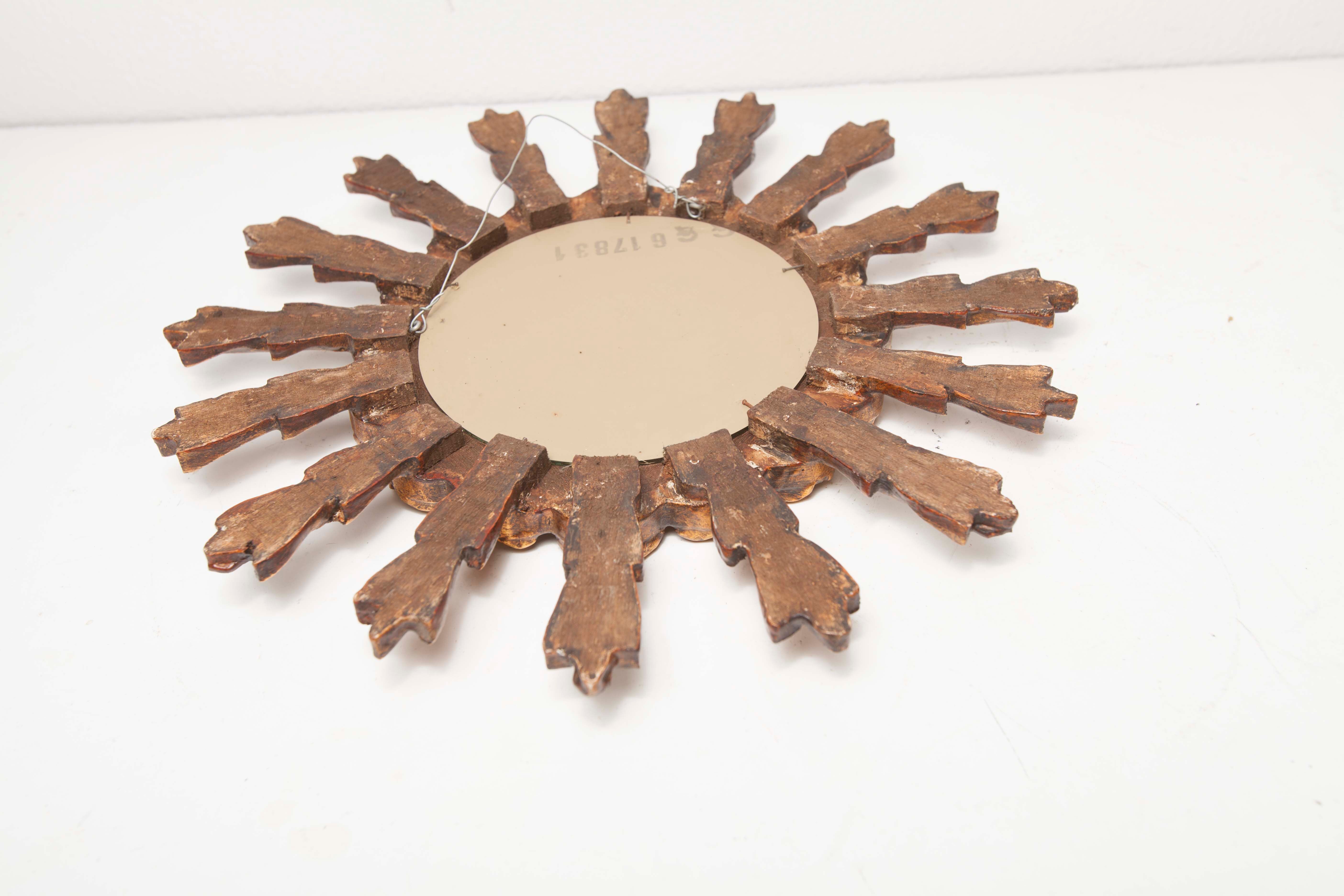 Mirror wood golden sun 50 -  32x32cm