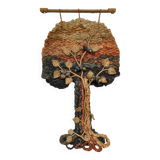 Vintage macramé wall tapestry Tree of life 1960