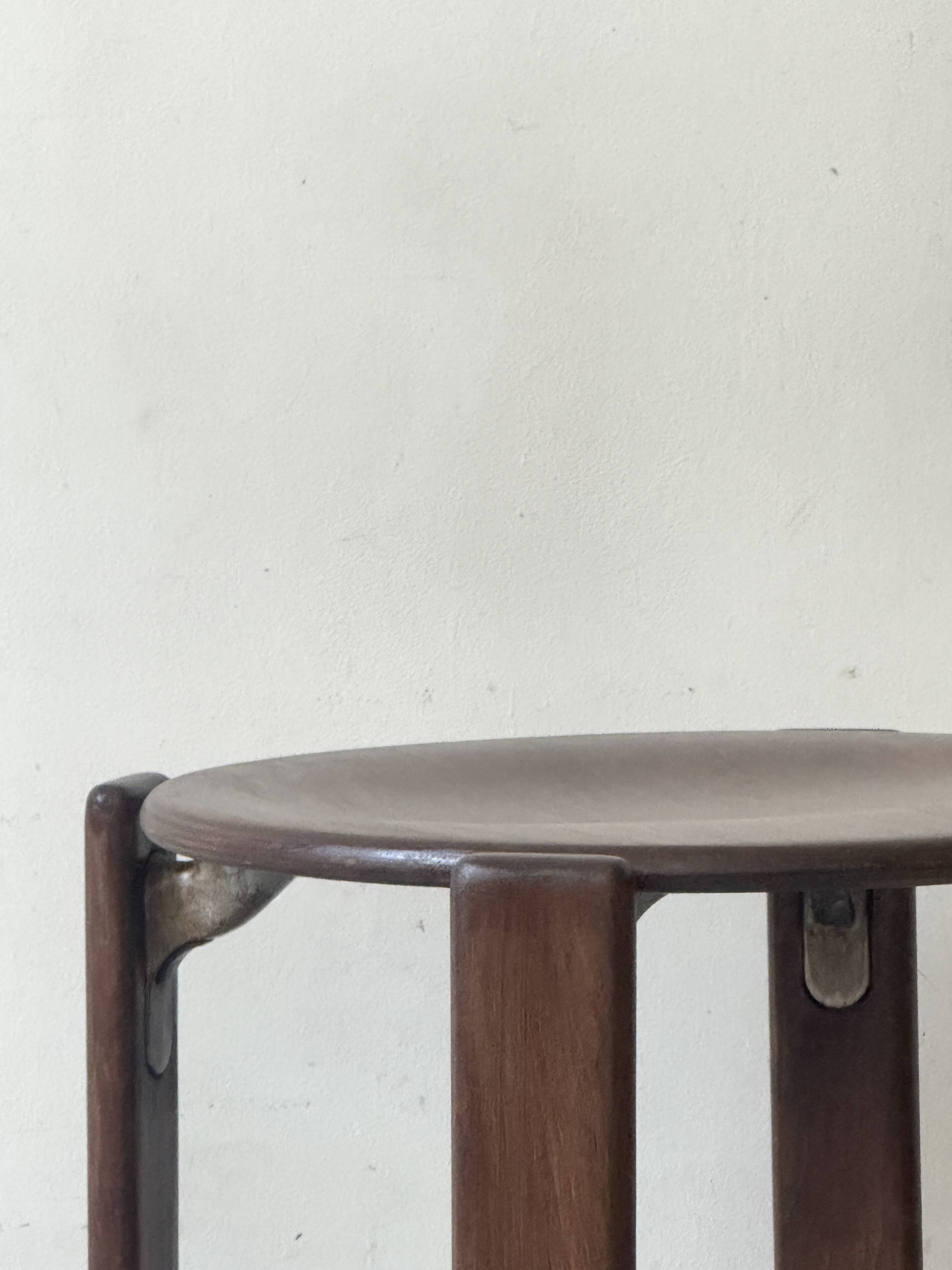 Tabouret, table d'appoint en bois de hêtre  Bruno Rey, Suisse 1970