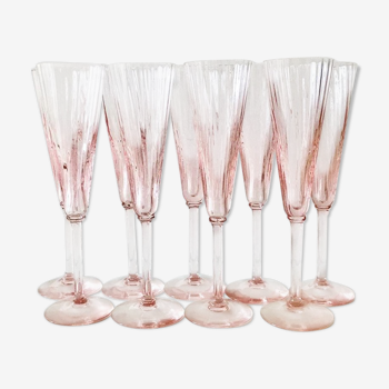 Set de 6 flûtes à champagne rose