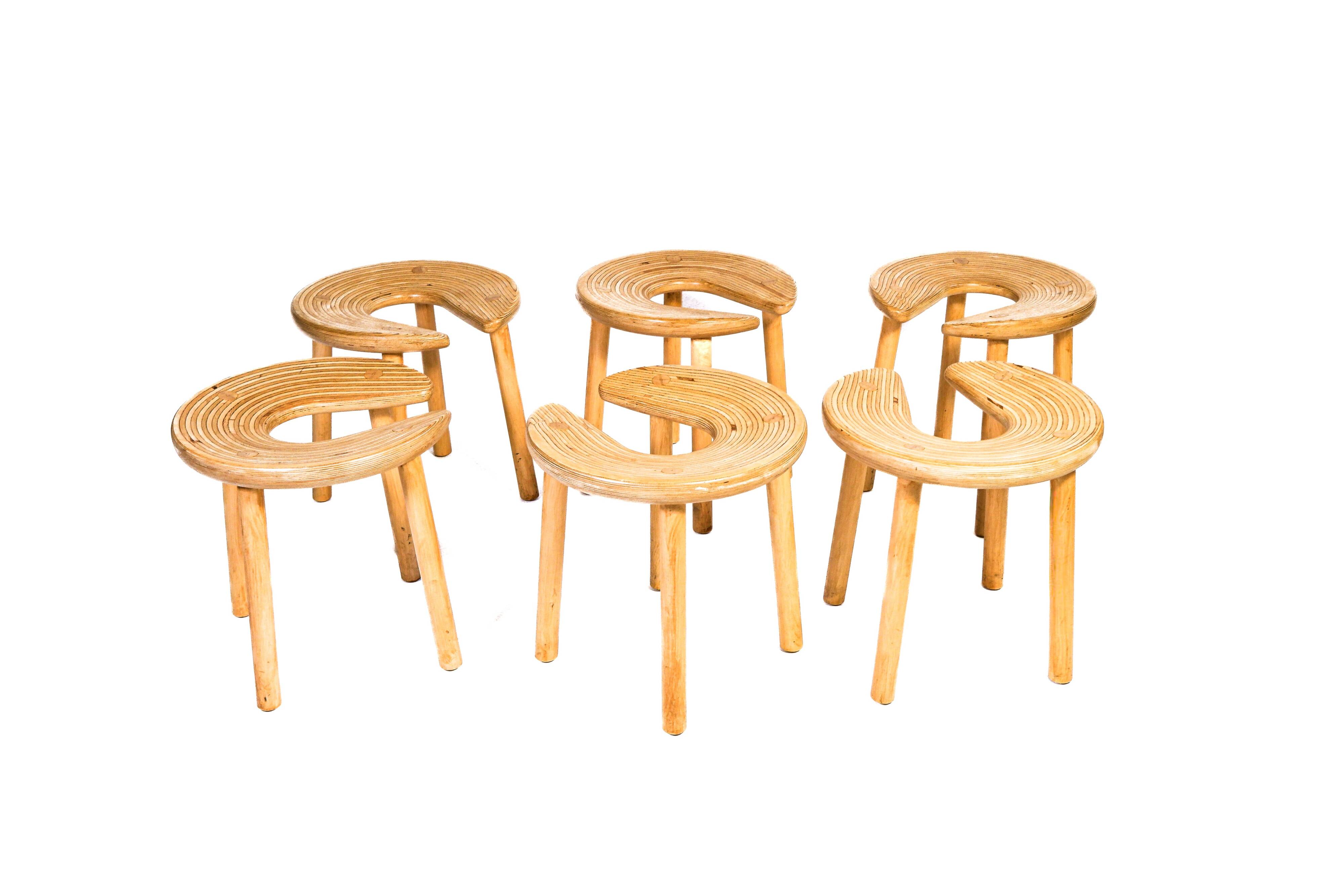 6 tabourets par Antti Nurmesniemi pour le Palace Hotel, 1952