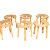 6 tabourets par Antti Nurmesniemi pour le Palace Hotel, 1952