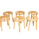 Antti Nurmesniemi, set of six sauna stools, designed for the Palace Hotel, 1952