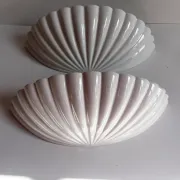 Shell-shaped ceramic wall light Italian