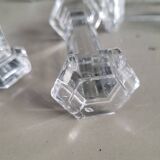 10 hexagonal glass knife holders