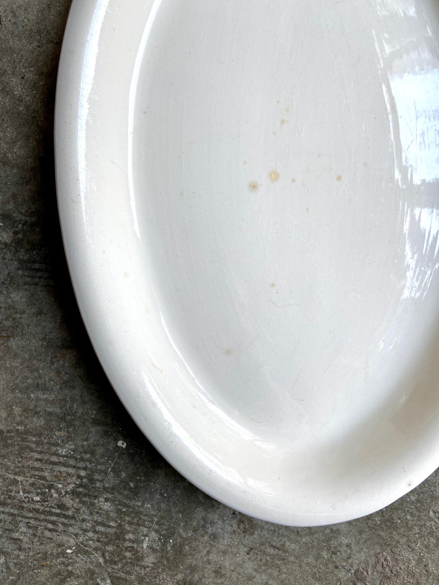 Sarreguemines oval dish in unbleached earthenware