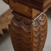 Antique Baroque dining table/desk in oak, Danish cabinetmaker, 19th century.