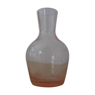 Pink vase in streaked glass