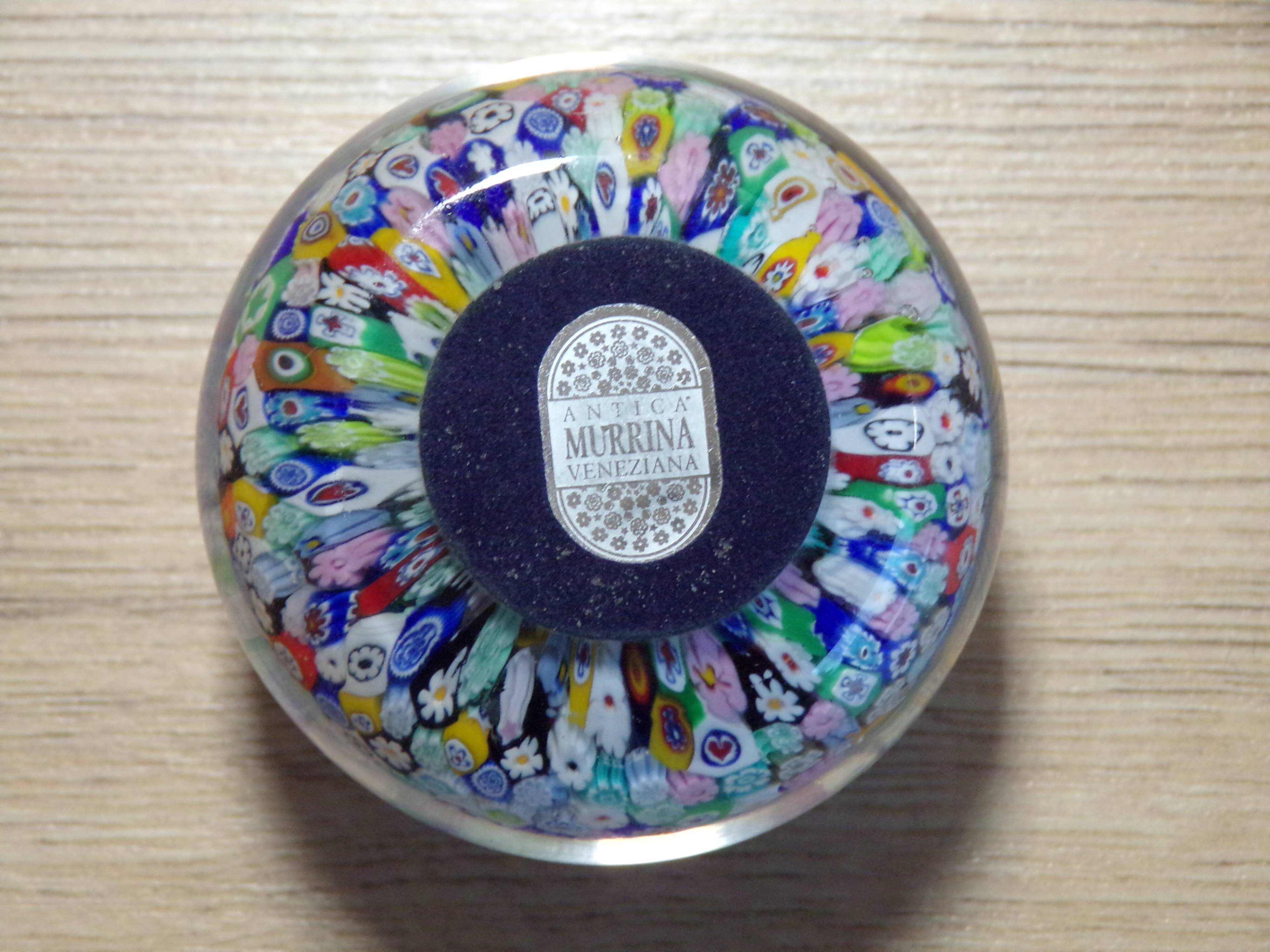 Millefiori paperweight in Murano glass Ø6cm