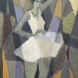 Peinture à l’huile figurative suédoise  « Cubist Dancer »