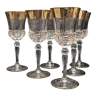 6 crystal flutes gilded with fine gold