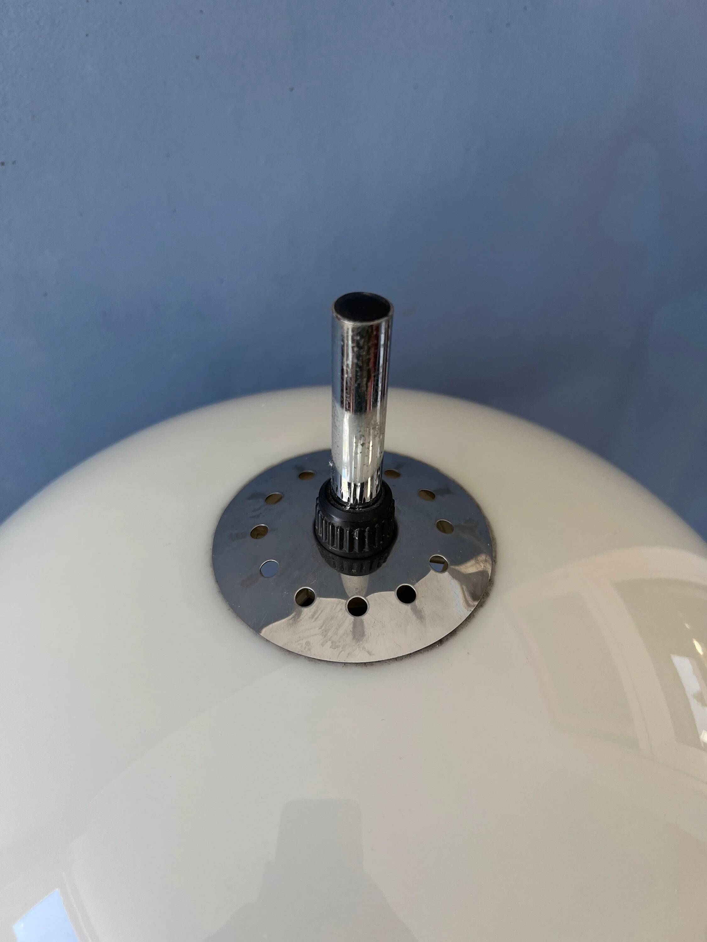 Vintage Dijkstra mushroom floor lamp with white acrylic glass shade.