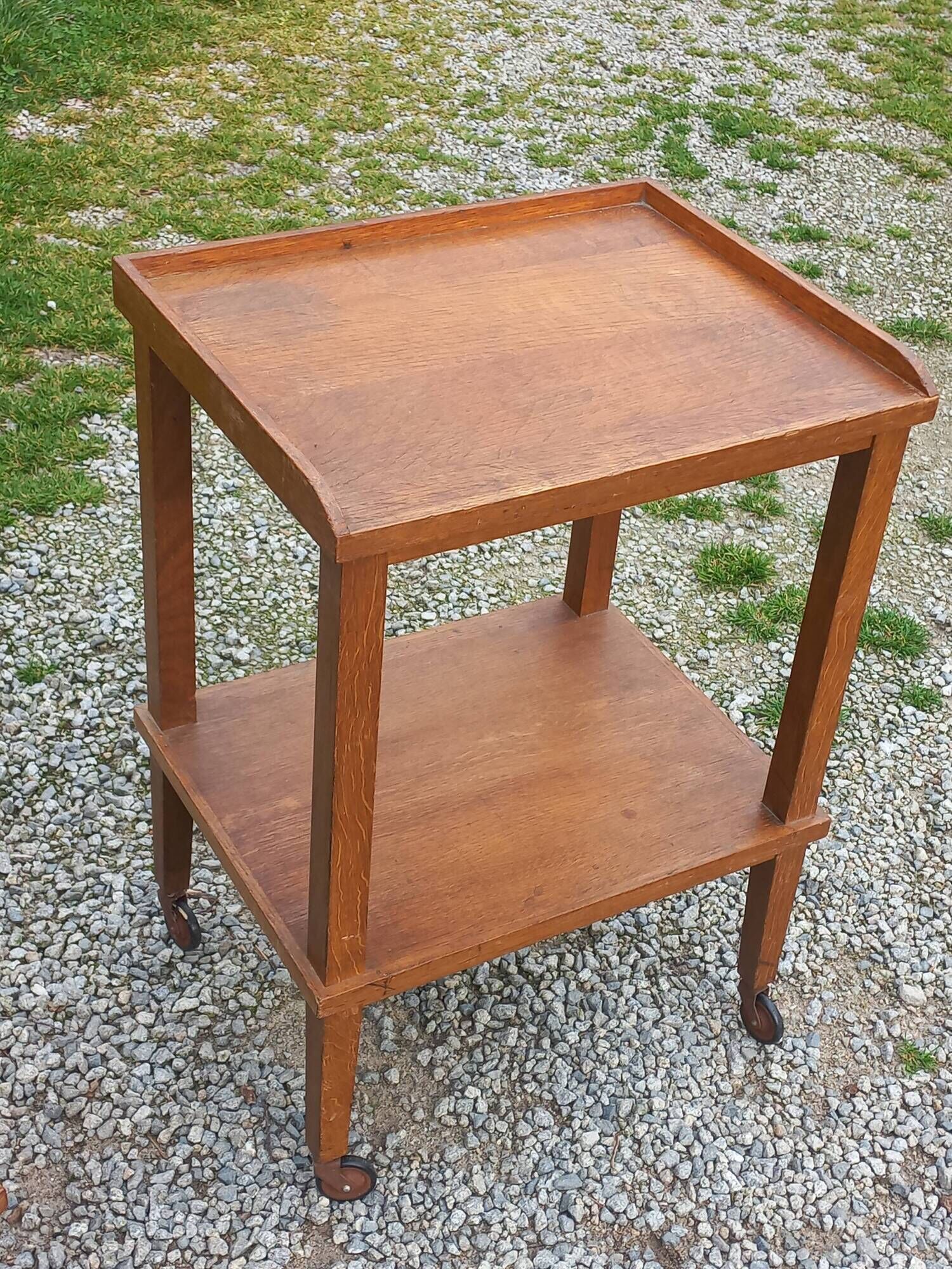 Pair of vintage 50s oak side tables