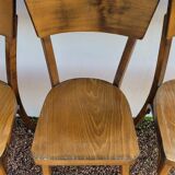 Series of 6 vintage old restaurant bistro chairs - 1950s