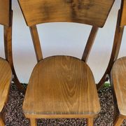 Series of 6 vintage old restaurant bistro chairs - 1950s