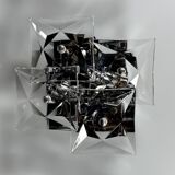 1960s 1970s Wall Sconce by Kinkeldey Lighting Germany in Glass & Chrome